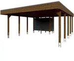 Skan Holz Carport Friesland Hybrid Set 14 557x708 cm inkl. Abstellraum Gr. 2 -...