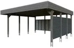 Skan Holz Carport Friesland Hybrid Set 13 557x555 cm inkl. R&uuml;ck- und...