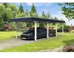Carport Wendland 362x870 schwarze Blende, wei&szlig;, 20mm Dachschalung mit EPDM...