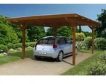 Skan Holz Carport Odenwald 428x648 cm nussbaum Holzcarport