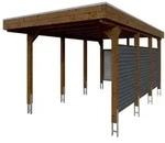 Skan Holz Carport Friesland Hybrid Set 11 314x555 cm inkl. R&uuml;ck- und...