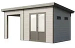 Wolff Finnhaus WPC Gartenhaus Tona 5024 - 28 mm Hellgrau
