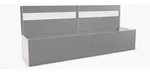 Biohort Sichtschutz mit Acrylglas-Paneel f&uuml;r Hochbeet 4 m Seite, silber-metallic