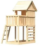 Akubi Stelzenhaus Frieda mit Kletterwand naturbelassen