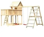 Akubi Stelzenhaus Frieda mit Doppelschaukelanbau, Kletterger&uuml;st und...