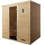 Weka Premium Massivholz-Elementsauna Kemi 3 mit Glast&uuml;r - 45 mm 7,5 kW...