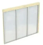 Seitenwand mit Polycarbonatplatten, Leimholz unbehandelt, BxH 255x200cm, f&uuml;r Tiefe
