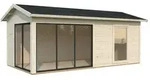 Palmako Gartenhaus Amanda 17,1 m2 Slide Plus- 44 mm transparent tauchgrundiert