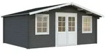 Palmako Gartenhaus Klara 17,0 m2 FSC Mix 70 % - 28 mm dunkelgrau/wei&szlig;
