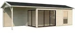 Palmako Gartenhaus Amanda 17,1 +7,8 m2 Slide Plus- 44 mm naturbelassen