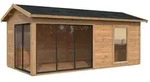Palmako Gartenhaus Amanda 17,1 m2 Slide - 44 mm hellbraun tauchgrundiert