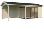 Palmako Gartenhaus Amanda 11,2 + 7,8 m2 Slide - 44 mm transparent tauchgrundiert