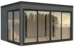 Palmako Gartenhaus Serena 12,6 m2 Set 1 Slide - 44 mm dunkelgrau lackiert