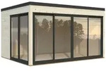Palmako Gartenhaus Serena 12,6 m2 Set 1 Slide Plus - 44 mm naturbelassen