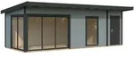 Palmako Gartenhaus Andrea 21,1 m2 Slide - 44 mm hellgrau/anthrazit lackiert
