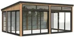 Palmako Glashaus Saga 23,3 m2 Slide Plus hellbraun tauchgrundiert