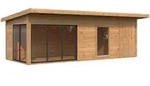 Palmako Gartenhaus Andrea 21,1 + 7,9 m2 Slide Plus - 44 mm hellbraun...