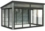 Palmako Glashaus Saga 11,6 m2 Slide (Wintergartenanbau inkl. R&uuml;ckwand) grau