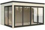 Palmako Gartenhaus Serena 12,6 m2 Set 2 Slide Plus - 44 mm transparent...