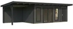 Palmako Gartenhaus Aurelia 16,7+7,9 m2 - 44 mm dunkelgrau/anthrazit lackiert