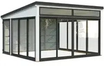 Palmako Glashaus Saga 16,6 m2 Slide Plus wei&szlig; lackiert