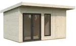 Palmako Gartenhaus Aurelia 12,4 m2 - 44 mm transparent tauchgrundiert