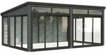 Palmako Glashaus Saga 23,3 m2 Slide dunkelgrau lackiert