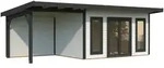 Palmako Gartenhaus Aurelia 12,7+7,9 m2 - 44 mm wei&szlig;/anthrazit lackiert
