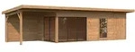Palmako Gartenhaus Andrea 21,1 + 7,9 m2 Slide - 44 mm hellbraun tauchgrundiert