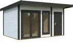Palmako Gartenhaus Aurelia 12,4 m2 - 44 mm wei&szlig;/anthrazit lackiert