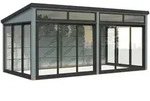 Palmako Glashaus Saga 16,2 m2 Slide (Wintergartenanbau inkl. R&uuml;ckwand) hellgrau