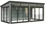 Palmako Glashaus Saga 16,2 m2 Slide Plus (Wintergartenanbau inkl. R&uuml;ckwand) grau