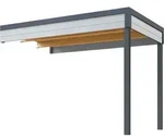 Weka Anbaudach f&uuml;r Gartenhaus Batu 1 hellgrau 300 x 200 cm