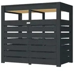 Karibu M&uuml;lltonnenbox f&uuml;r 2 240 Liter Tonnen anthrazit B 158 cm x T 88 cm