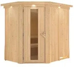 Karibu Sauna Saja - 68 mm Systemsauna - 230 Volt Plug & Play-Ohne Ofen-Inkl.