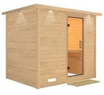 Karibu Sauna Sonara - Massivholzsauna mit Fronteinstieg 40 mm - Ohne Ofen-Inkl.