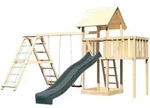 Akubi Kinderspielturm Lotti mit Satteldach inkl. Wellenrutsche anthrazit,