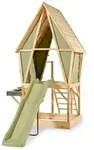 EXIT Yuki 550 Holzspielhaus mit Rutsche, Sandkasten und Matschk&uuml;che - Gr&uuml;n