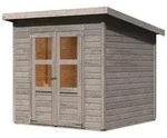 Karibu Eco Gartenhaus Merseburg 4 - 14mm-212 x 214cm vorvergraut (naturgrau)
