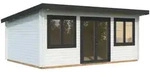 Palmako Gartenhaus Lisandra 19,4 m2 - 44 mm wei&szlig;/anthrazit lackiert