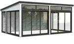 Palmako Glashaus Saga 23,3 m2 Slide Plus wei&szlig; lackiert