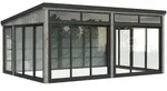 Palmako Glashaus Saga 23,3 m2 Slide Plus grau tauchgrundiert