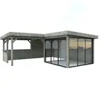 Palmako Gartenhaus Connect Lenna 24,9 m2 Set 710 Slide Plus mit