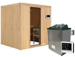 Karibu Sauna Sodin mit Fronteinstieg 68 mm-9 kW Ofen inkl. Steuerger&auml;t-ohne