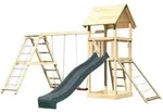 Akubi Kinderspielturm Lotti mit Satteldach inkl. Wellenrutsche anthrazit,