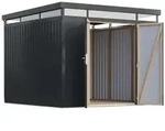 Karibu Metall Ger&auml;tehaus Aurum anthrazit Doppelt&uuml;r B 290 x T 292 cm (Aurum 3,5)
