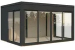 Palmako Gartenhaus Serena 12,6 m2 Set 2 Slide Plus - 44 mm anthrazit lackiert