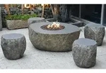 Gardenforma Sitzgruppen-Set: Gas Feuerstelle Vesuv in Basaltoptik aus...