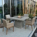 Gardenforma Gas Feuerstelle Birmingham aus Faserbeton in Betonoptik, grau...