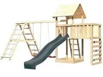 Akubi Kinderspielturm Lotti mit Satteldach inkl. Wellenrutsche anthrazit,